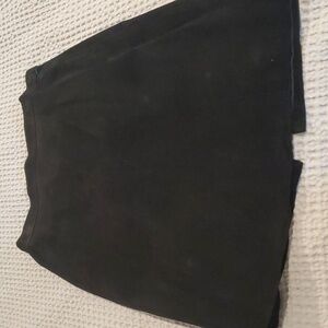 A.D.A  Suede Leather Skirt Sz Juniors 11 Pencil Black Leather Slit backside (#25